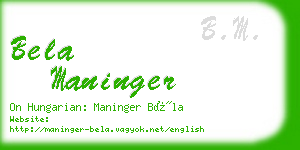 bela maninger business card